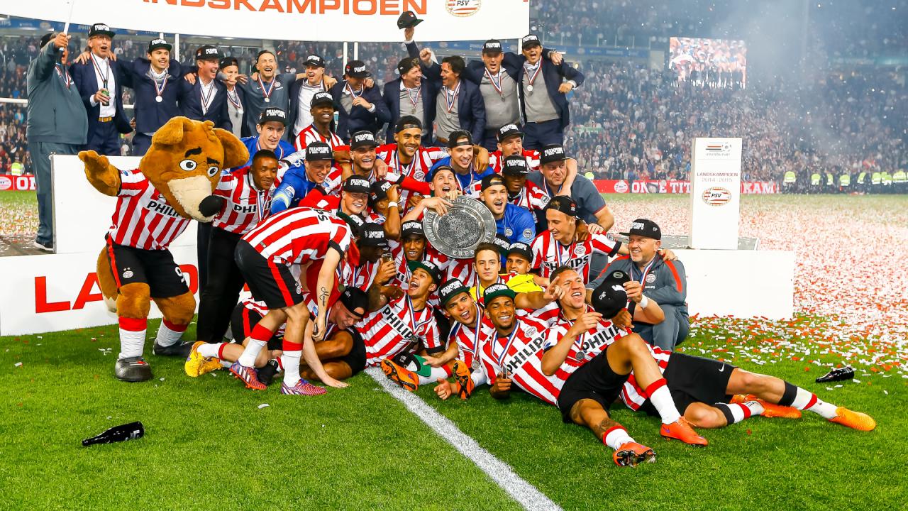 七个赛季后,埃因霍温提前三轮夺得 荷甲 联赛冠