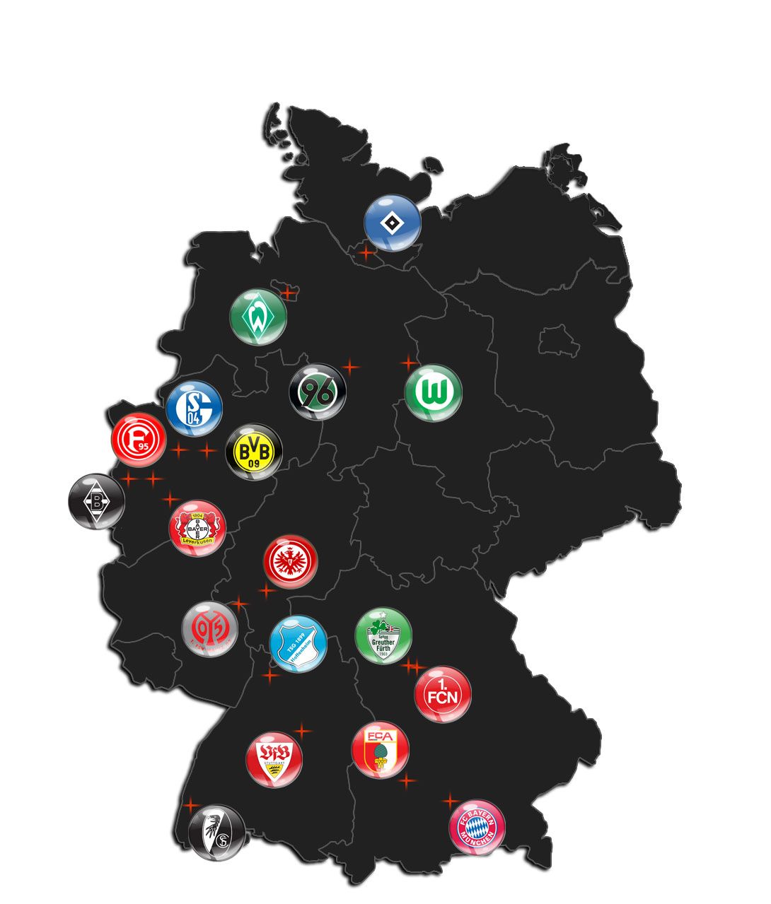 2012-2013赛季德甲联赛版图